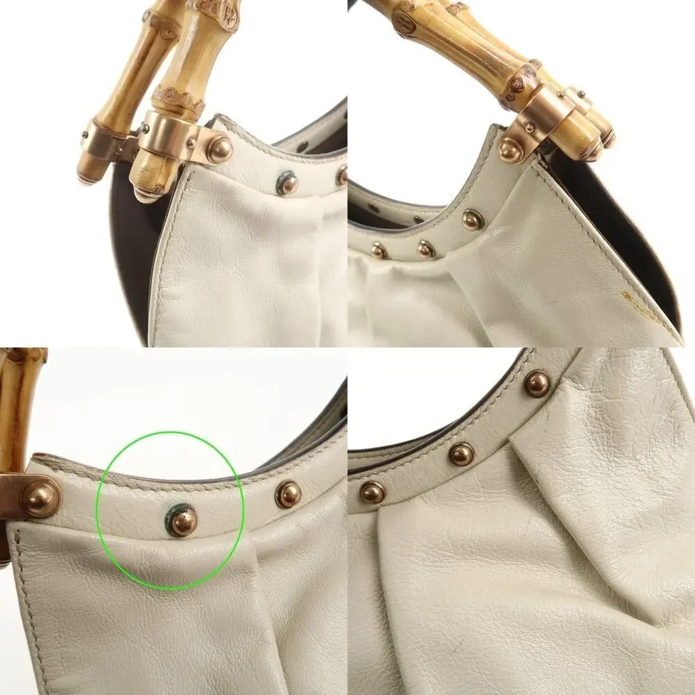 Gucci Bamboo Leather Handbag Beige